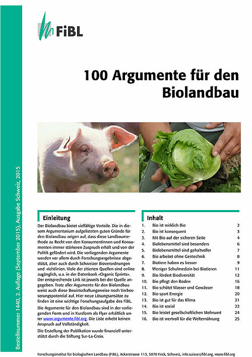 Titelseite der «100 Argumente»