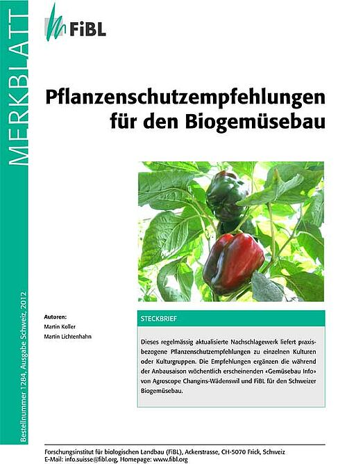 Titelseite Pflanzenschutzempfehlungen für den Gemüsebau