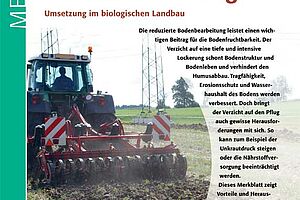 Titelseite des Merkblattes "Reduzierte Bodenbearbeitung"