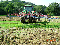 Flachgrubber: Eigenbau mit Striegelnachläufer (Foto: © Herbert Schär)