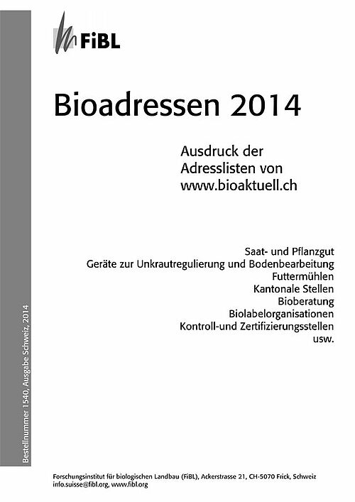 Titelseite von Bioadressen