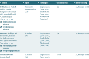 Screenshot der Adressliste.