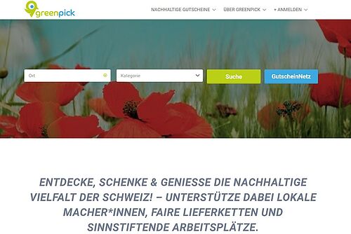 Eine Startseite mit einem Eingabefenster und einem Logo in Form eines Vogels. 