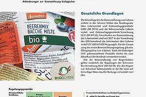 Titelseite Merkblatt Kennzeichnung biologischer Lebensmittel