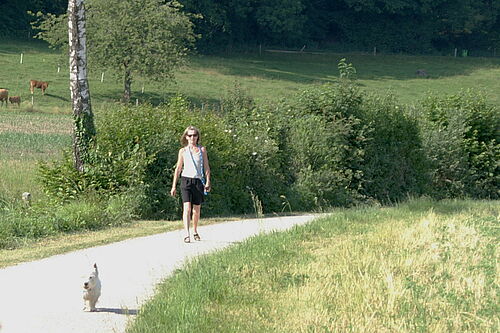 Spaziergängerin mit Hund