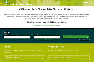 Screenshot der Homepage
