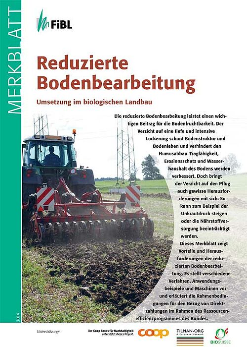 Titelseite des Merkblattes «Reduzierte Bodenbearbeitung»