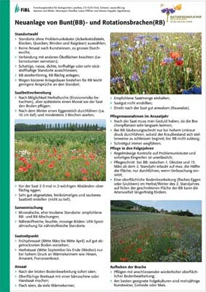 Hoftafeln und Infoblätter «Wildtierfreundlicher Biolandbau»