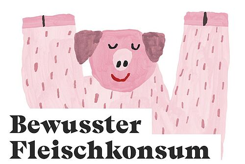 gezeichnetes Schwein mit Text