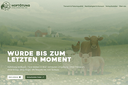 Titelseite der Onlineplattform hoftoetung-schweiz.ch.