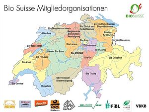 Die 32 Bio Suisse Mitgliedorganisationen.