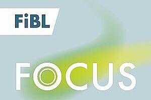 Logo des FiBL Podcast in blau und grün.