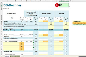 Eine bunte Exceltabelle mit verschiedenen Eingabefeldern. 