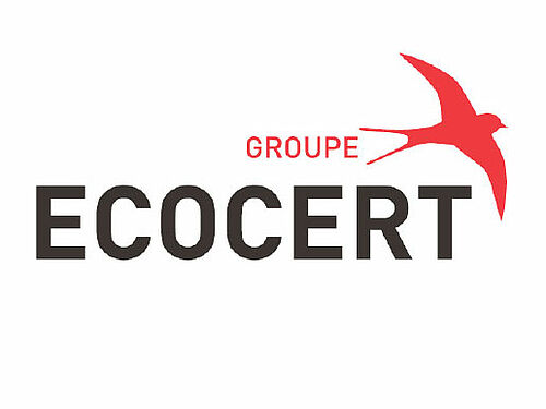 Logo von Ecocert mit roter Schwalbe