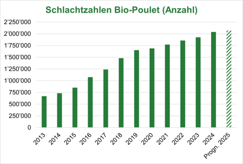Anzahl Bioküken Mastlinien, Schweiz