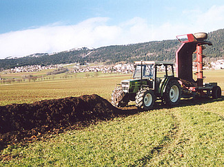 Feldkompostierung von Mist